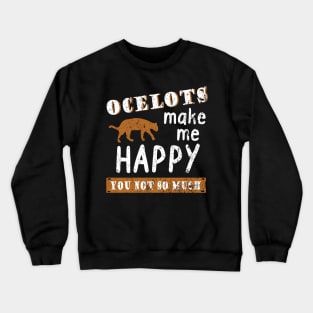 Ocelot Cats Ocelot Wild Cat Vintage Retro Style Crewneck Sweatshirt